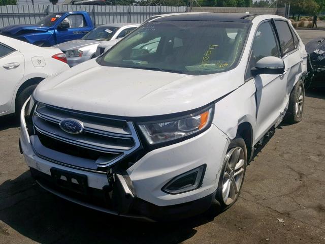 2FMTK3J96FBB45536 - 2015 FORD EDGE SEL WHITE photo 2