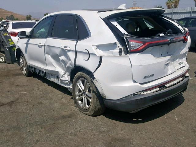 2FMTK3J96FBB45536 - 2015 FORD EDGE SEL WHITE photo 3