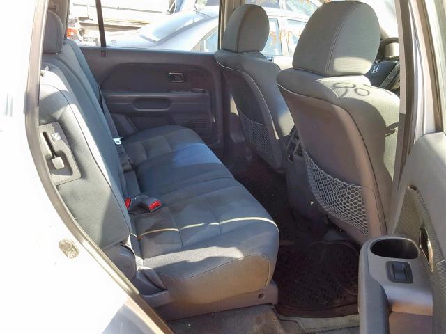 2HKYF18146H530245 - 2006 HONDA PILOT LX GRAY photo 6