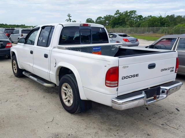 1D7HL48X93S239189 - 2003 DODGE DAKOTA QUA WHITE photo 3