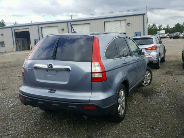 JHLRE48747C104245 - 2007 HONDA CR-V EXL BLUE photo 4