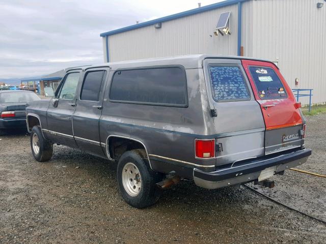 1GNEV16K8MF126817 - 1991 CHEVROLET SUBURBAN V GRAY photo 3