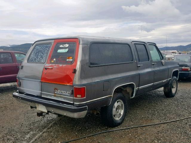 1GNEV16K8MF126817 - 1991 CHEVROLET SUBURBAN V GRAY photo 4