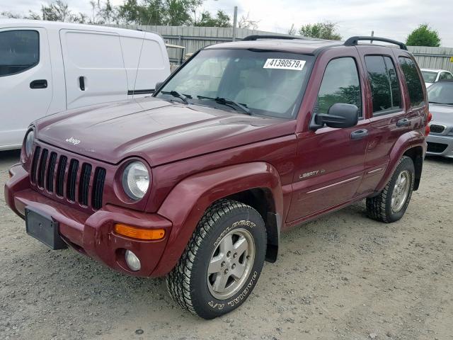 1J4GL58K03W551517 - 2003 JEEP LIBERTY LI MAROON photo 2