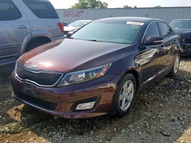 5XXGM4A72FG397272 - 2015 KIA OPTIMA PURPLE photo 2