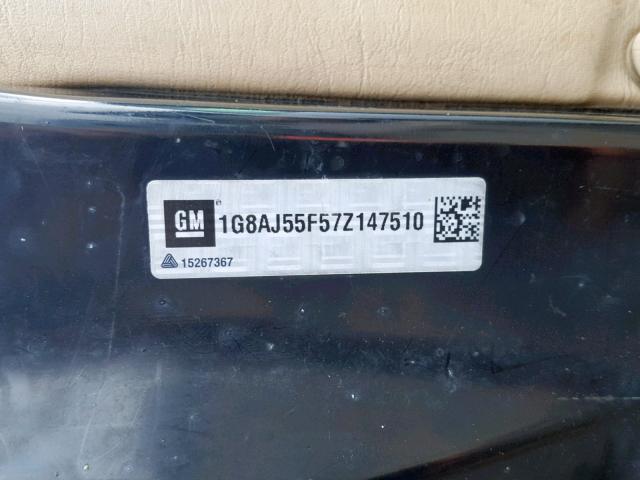 1G8AJ55F57Z147510 - 2007 SATURN ION LEVEL WHITE photo 10