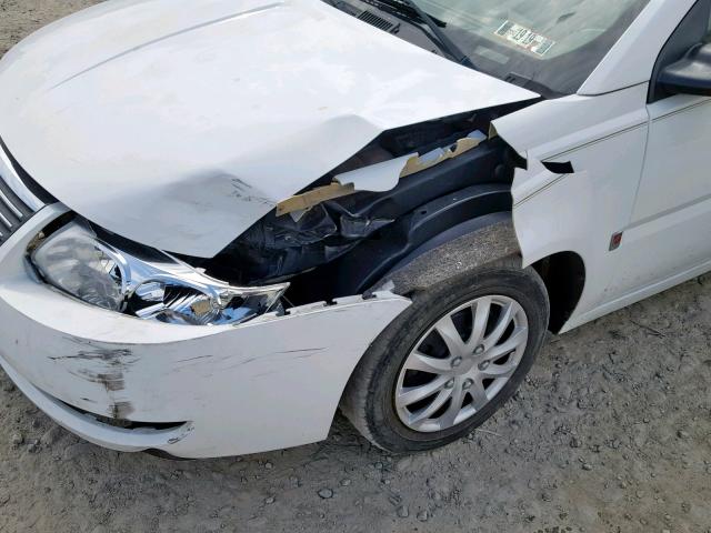 1G8AJ55F57Z147510 - 2007 SATURN ION LEVEL WHITE photo 9