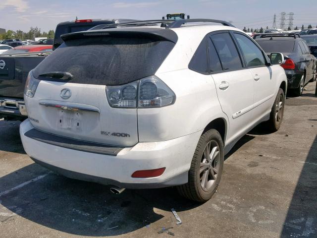 JTJGW31U172003078 - 2007 LEXUS RX 400H WHITE photo 4