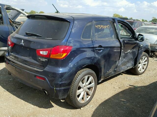 JA4AR4AU0CZ011982 - 2012 MITSUBISHI OUTLANDER BLUE photo 4