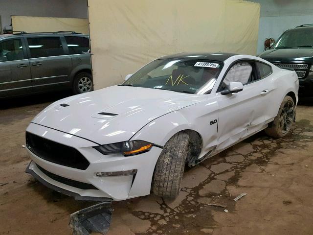 1FA6P8CF2K5115005 - 2019 FORD MUSTANG GT WHITE photo 2