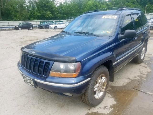 1J4GW58NXYC388773 - 2000 JEEP GRAND CHER BLUE photo 2