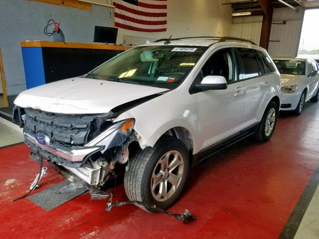 2FMDK3J9XCBA02542 - 2012 FORD EDGE SEL WHITE photo 2