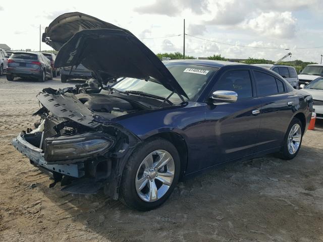 2C3CDXHG8FH814692 - 2015 DODGE CHARGER SX BLUE photo 2