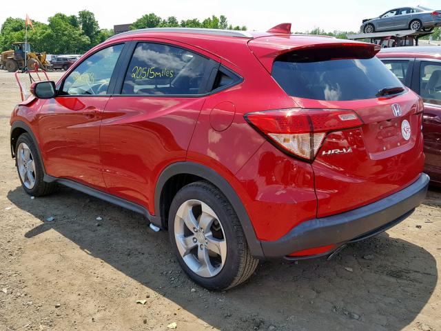 3CZRU6H73GM767164 - 2016 HONDA HR-V EXL RED photo 3