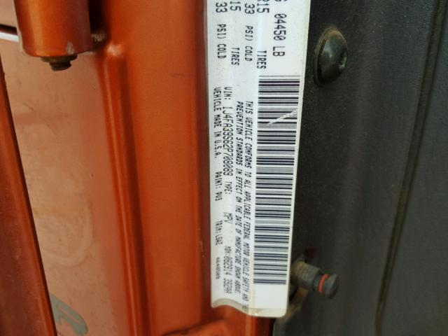 1J4FA39S62P708089 - 2002 JEEP WRANGLER / ORANGE photo 10