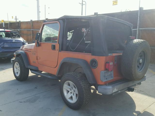 1J4FA39S62P708089 - 2002 JEEP WRANGLER / ORANGE photo 3