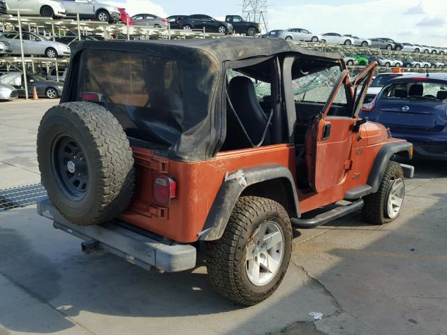 1J4FA39S62P708089 - 2002 JEEP WRANGLER / ORANGE photo 4