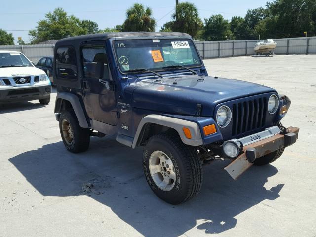 1J4FA49S71P374692 - 2001 JEEP WRANGLER / BLUE photo 1