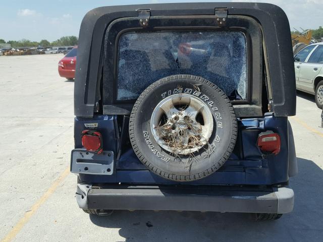 1J4FA49S71P374692 - 2001 JEEP WRANGLER / BLUE photo 10