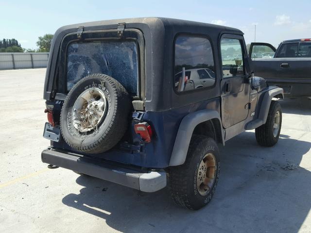 1J4FA49S71P374692 - 2001 JEEP WRANGLER / BLUE photo 4