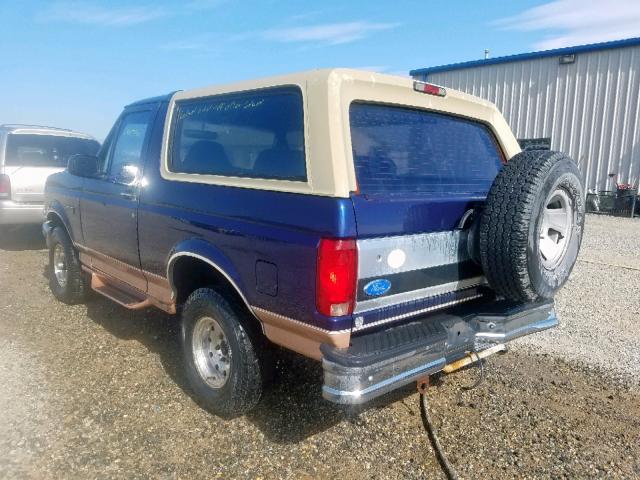 1FMEU15H3SLA36681 - 1995 FORD BRONCO U10 BLUE photo 3