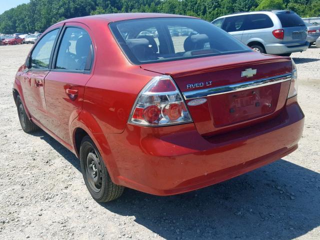 KL1TD5DE3AB120814 - 2010 CHEVROLET AVEO LS RED photo 3