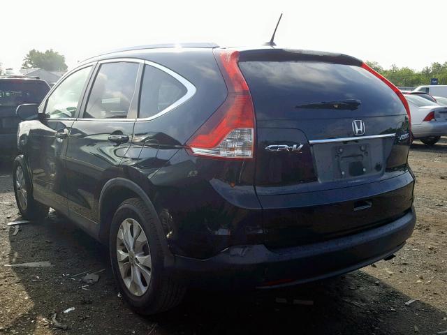 2HKRM4H72EH709589 - 2014 HONDA CR-V EXL BLACK photo 3