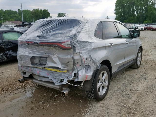 2FMTK4G81FBC16985 - 2015 FORD EDGE SE SILVER photo 4