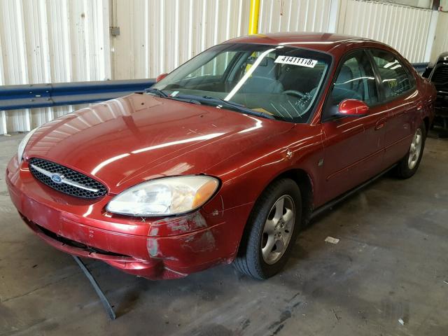 1FAFP55S2YA227876 - 2000 FORD TAURUS SES RED photo 2