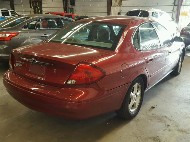 1FAFP55S2YA227876 - 2000 FORD TAURUS SES RED photo 4