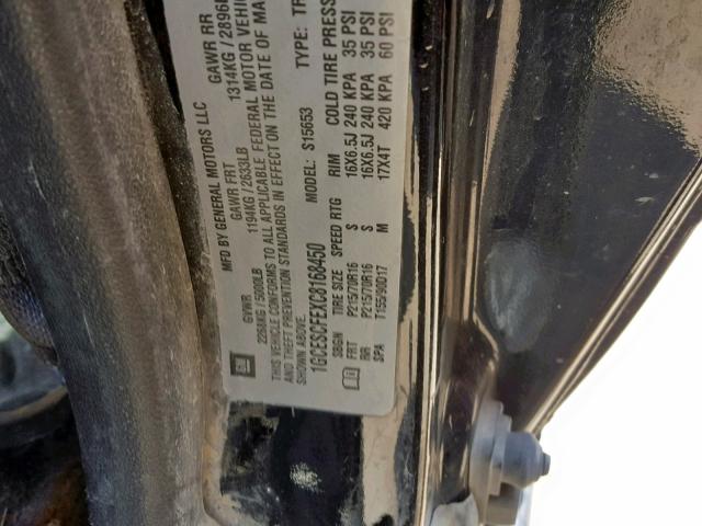 1GCESCFEXC8168450 - 2012 CHEVROLET COLORADO L BLACK photo 10