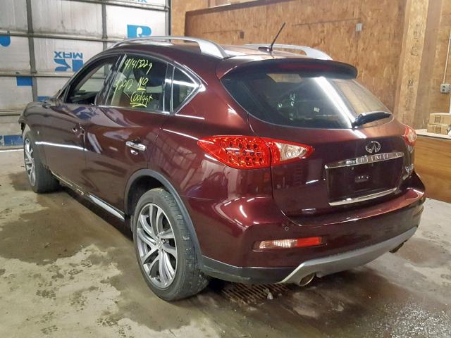 JN1BJ0RR2GM265189 - 2016 INFINITI QX50 MAROON photo 3