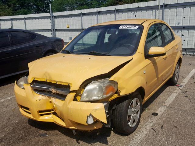 KL1TD56667B113659 - 2007 CHEVROLET AVEO BASE ყვითელი ფოტო 2