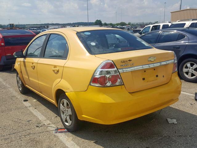 KL1TD56667B113659 - 2007 CHEVROLET AVEO BASE ყვითელი ფოტო 3