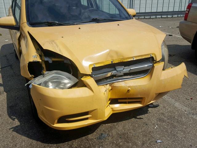 KL1TD56667B113659 - 2007 CHEVROLET AVEO BASE ყვითელი ფოტო 9