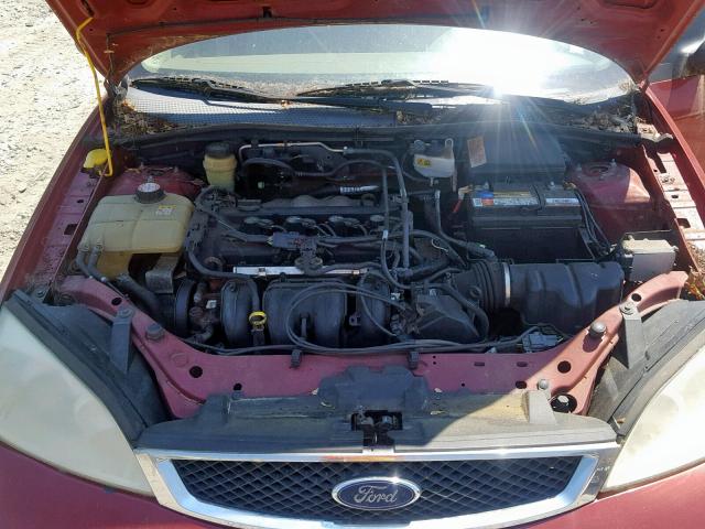 1FAFP34N35W137828 - 2005 FORD FOCUS ZX4 RED photo 7