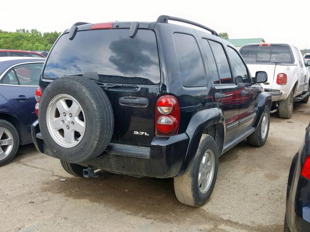 1J4GL48K27W712532 - 2007 JEEP LIBERTY SP BLACK photo 4