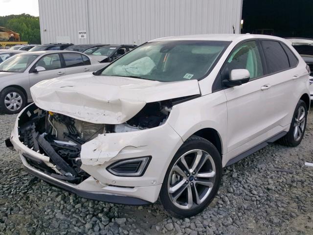 2FMPK4AP7HBC24335 - 2017 FORD EDGE SPORT WHITE photo 2