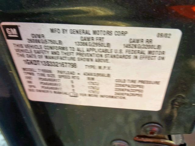 1GKDT13S332167798 - 2003 GMC ENVOY GRAY photo 10