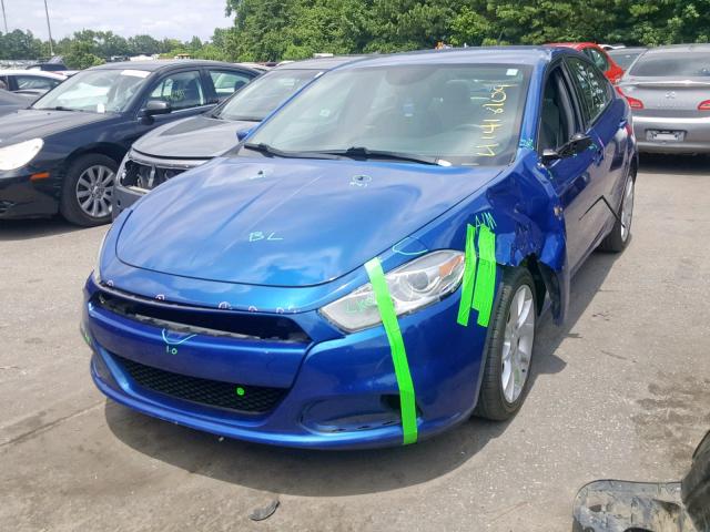 1C3CDFBA4DD152229 - 2013 DODGE DART SXT BLUE photo 2