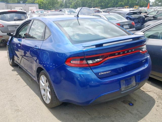 1C3CDFBA4DD152229 - 2013 DODGE DART SXT BLUE photo 3