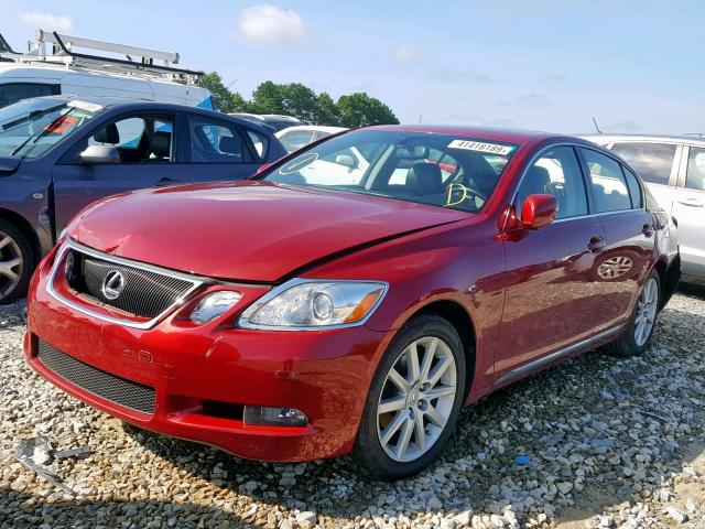 JTHBH96S765043341 - 2006 LEXUS GS 300 RED photo 2