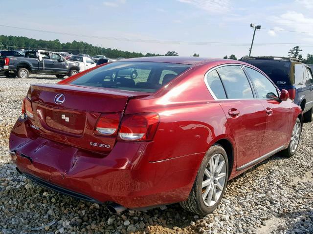 JTHBH96S765043341 - 2006 LEXUS GS 300 RED photo 4