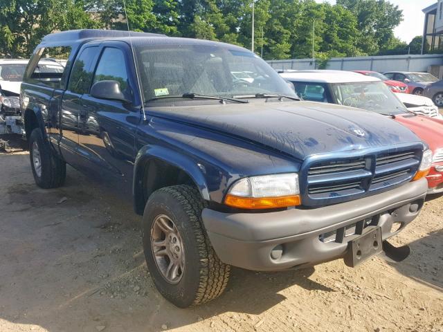 1D7HG12X03S204780 - 2003 DODGE DAKOTA SXT BLUE photo 1