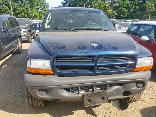 1D7HG12X03S204780 - 2003 DODGE DAKOTA SXT BLUE photo 9