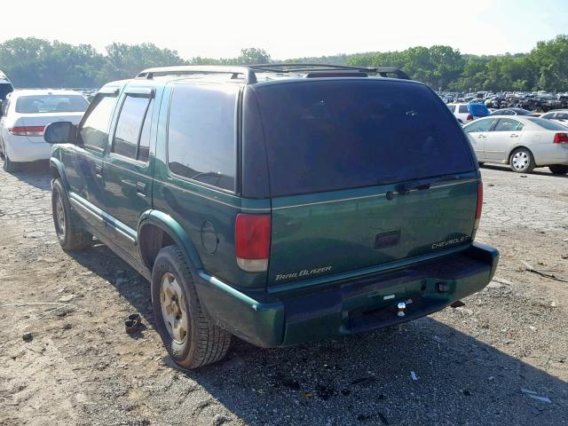 1GNDT13W3Y2100860 - 2000 CHEVROLET BLAZER GREEN photo 3