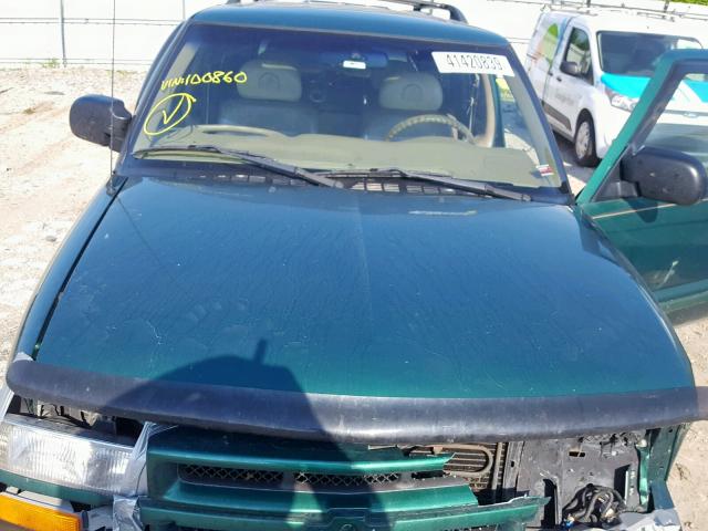 1GNDT13W3Y2100860 - 2000 CHEVROLET BLAZER GREEN photo 7