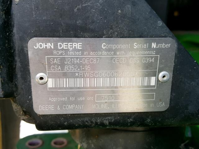 RWSG060062000 - 2002 JOHN DEERE 7710 GREEN photo 10