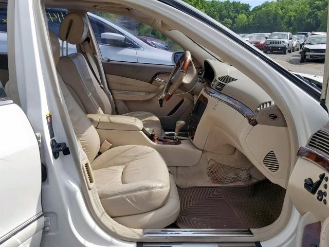 WDBNG84J04A393483 - 2004 MERCEDES-BENZ S 500 4MAT WHITE photo 5