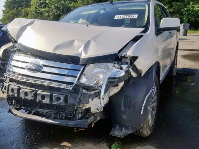 2FMDK48C78BA42544 - 2008 FORD EDGE SEL WHITE photo 2